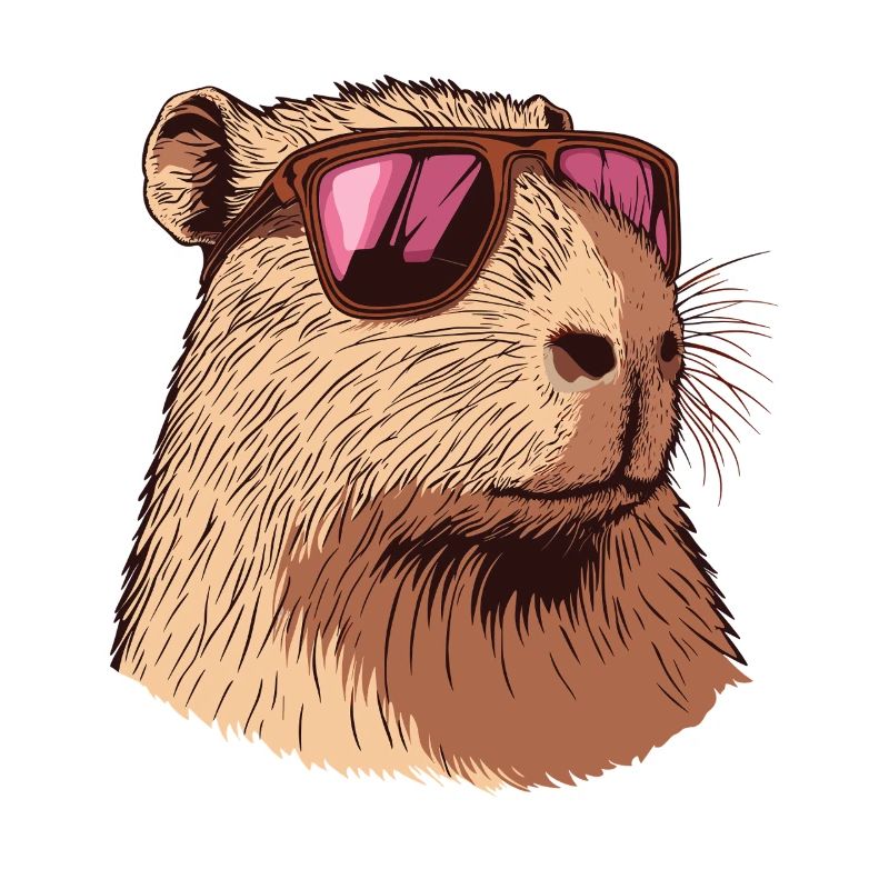 Capybara mit Pinker Sonnenbrille