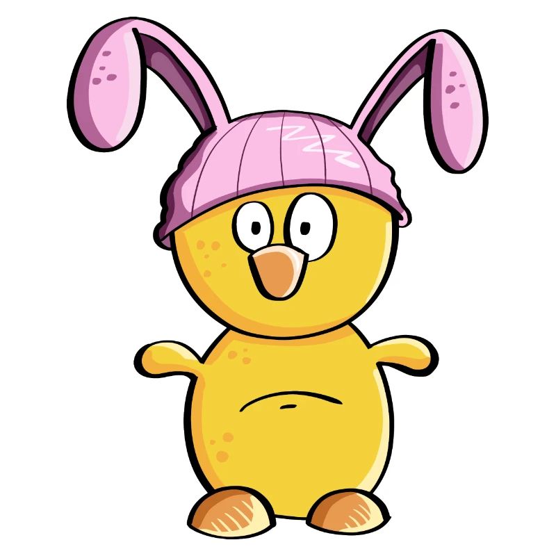 Little chick with Easter bunny hat - Easter