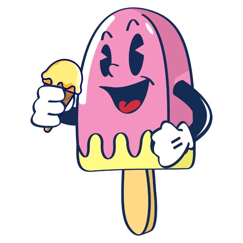 Fröhlicher Kindereis Charakter Eiscreme Eis