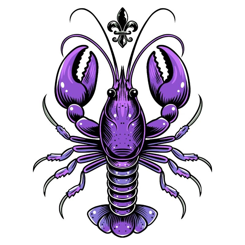 Mardi Gras Languste mit Fleur-de-Lis Design