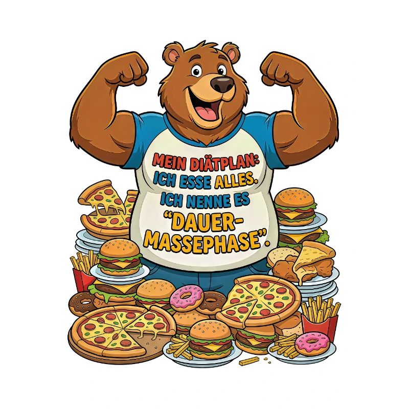 Permanent mass phase: Bear with pizza