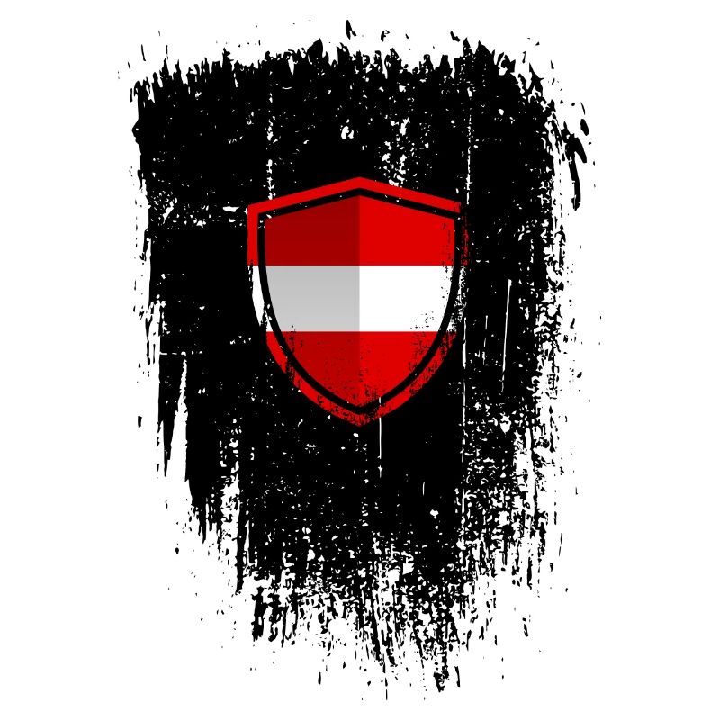 Austrian Flag Shield Grunge