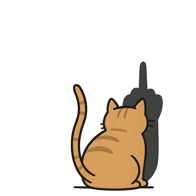 Recognize the Signs Cat Middle Finger
