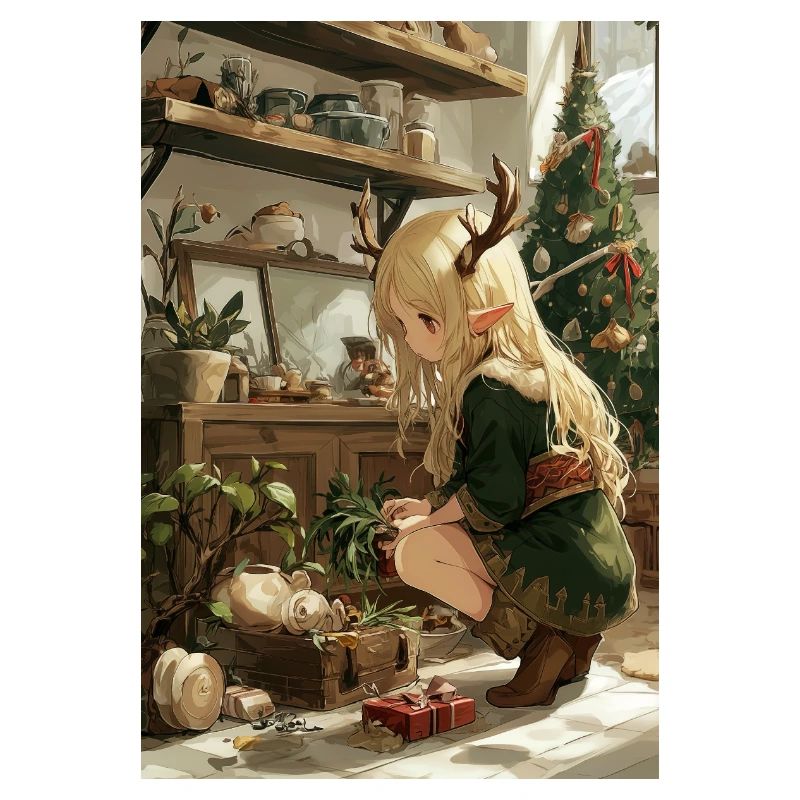 Elf Gardener in Cozy Workshop