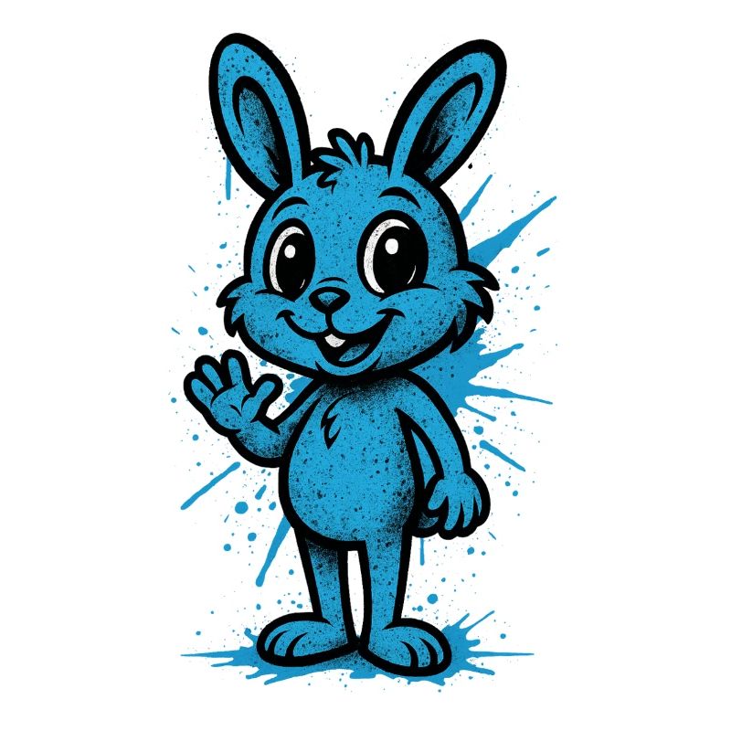 Blue Splash Bunny Graphic