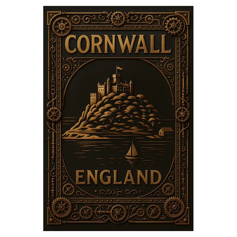 Cornwall Angleterre – Affiche de voyage Steampunk