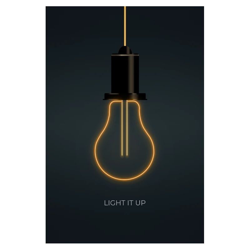 Light It Up – Affiche Ampoule Néon