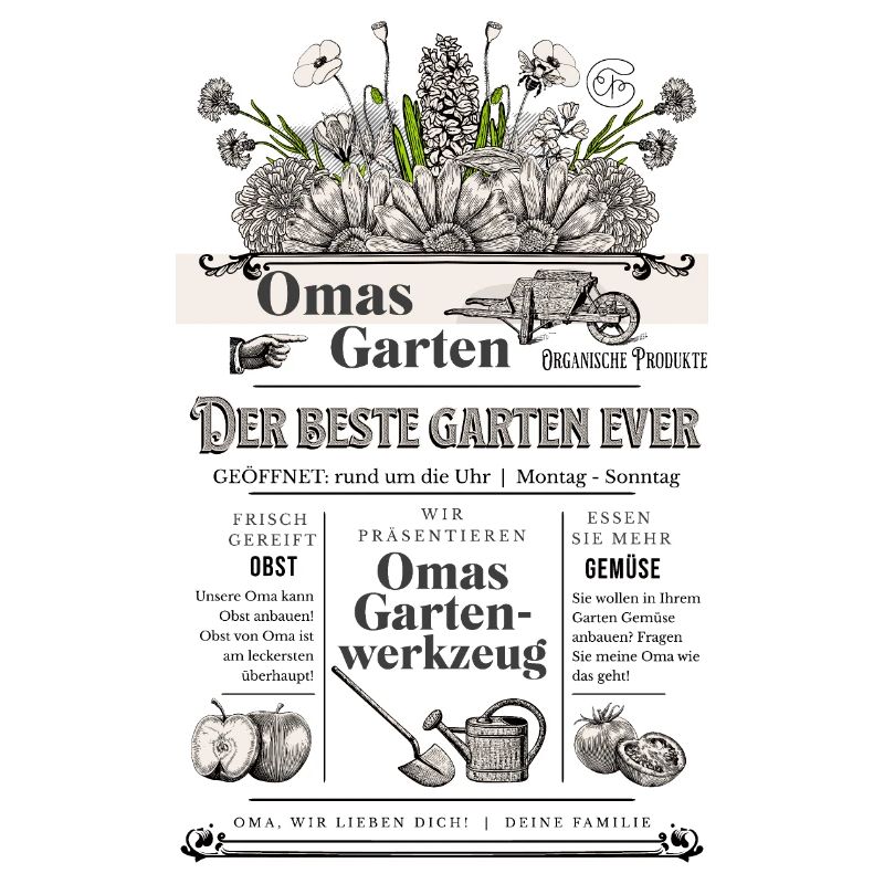 Oma Großmutter Garten Gärtnerin Geschenk