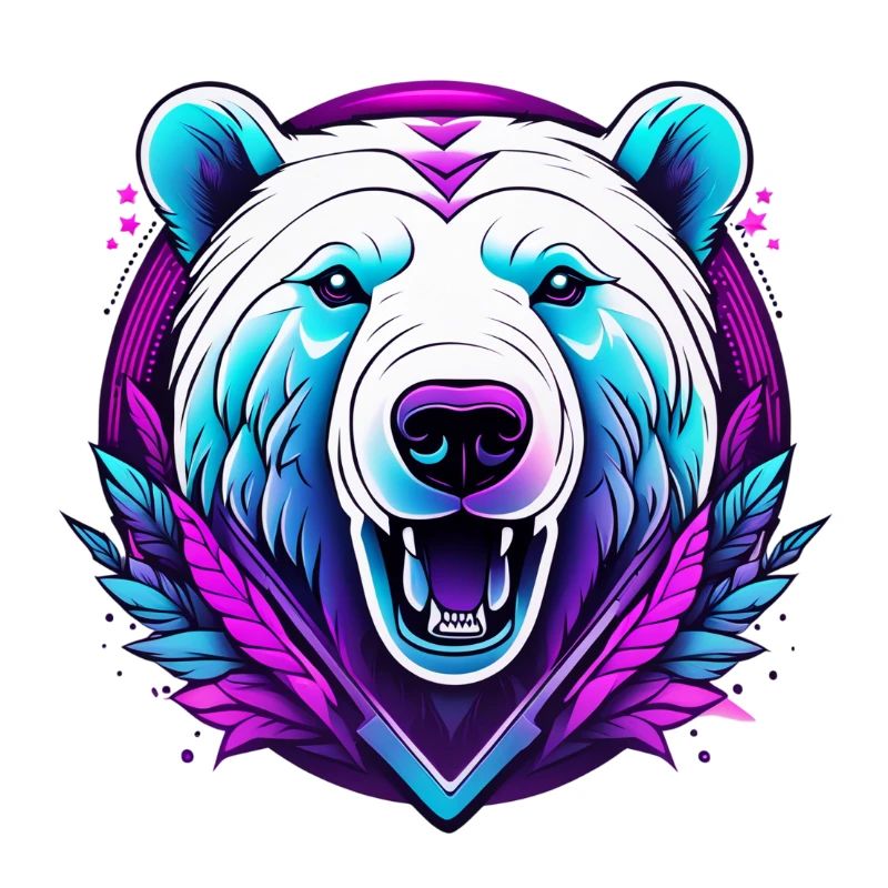 White Bear with Neon Accents