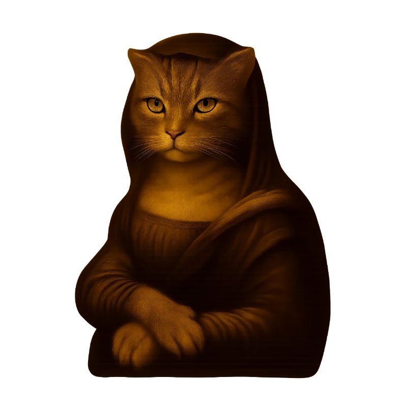 Moderne Katzenkunst im Vintage-Stil