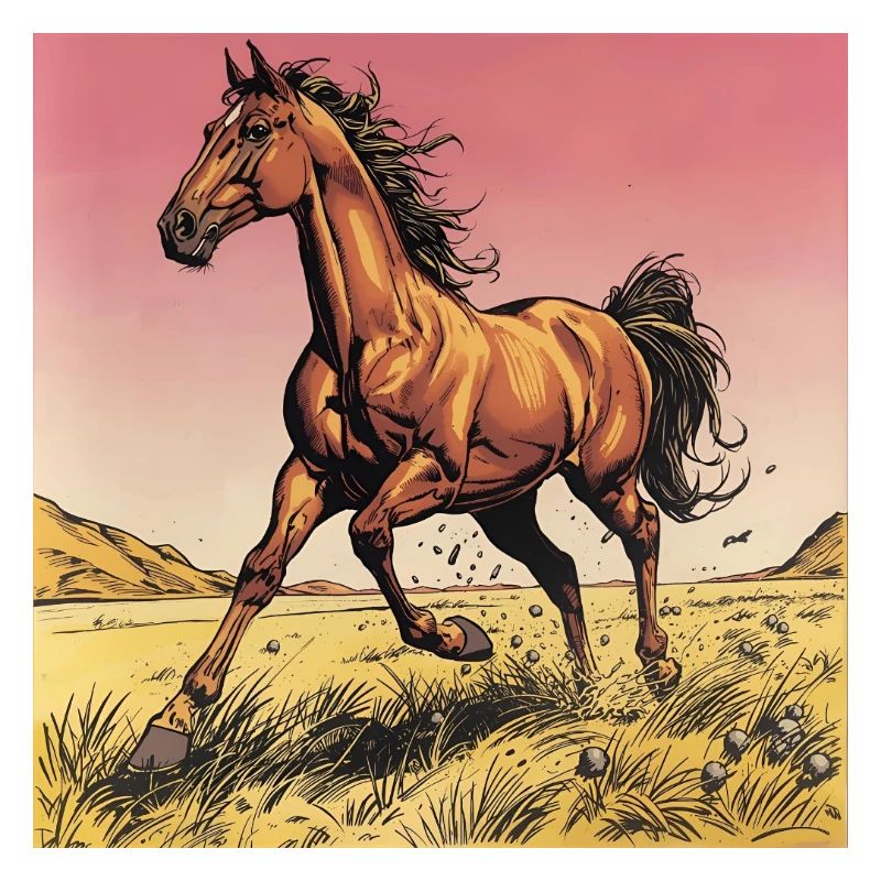 Dynamischer Wildpferd-Print