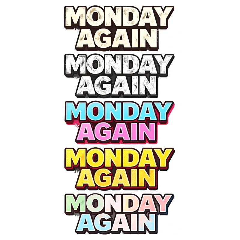 Monday Again Typographie couleur