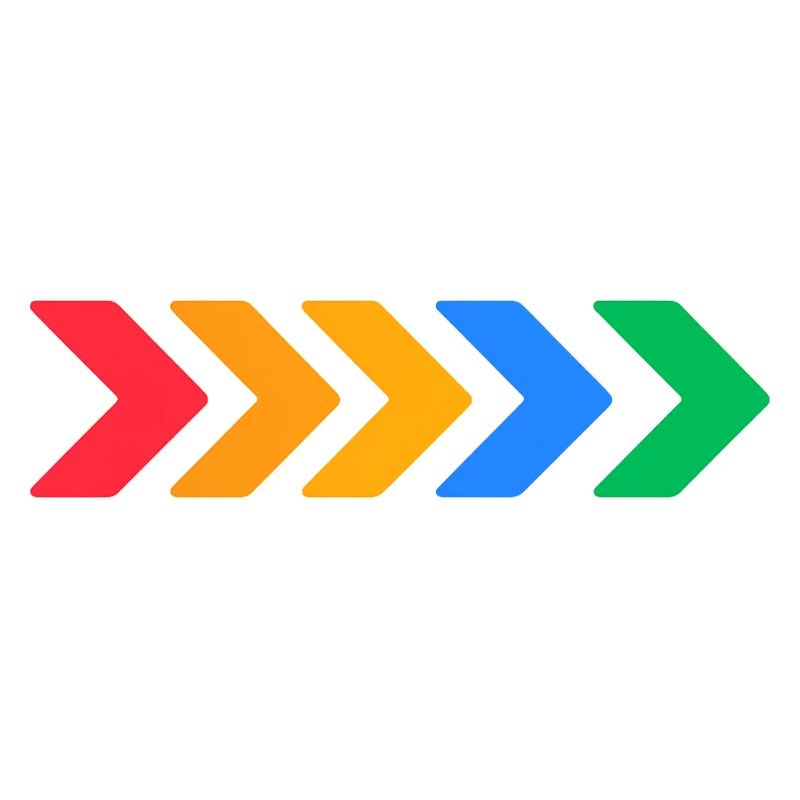 Flèches colorées - Progrès en cinq couleurs