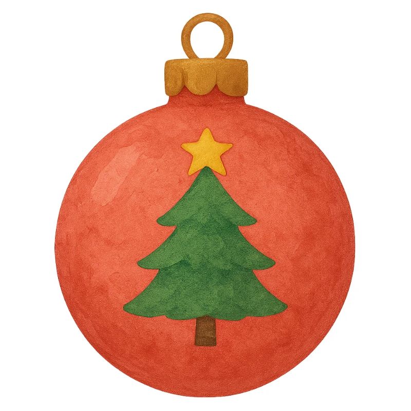 Weihnachtskugel mit Tannenbaum