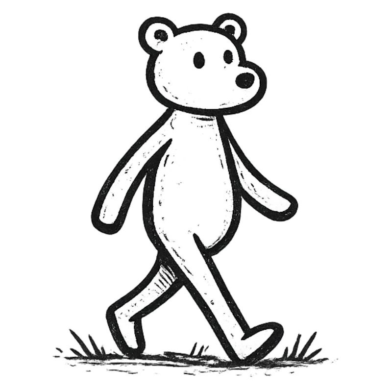 Running Bear Line Drawing