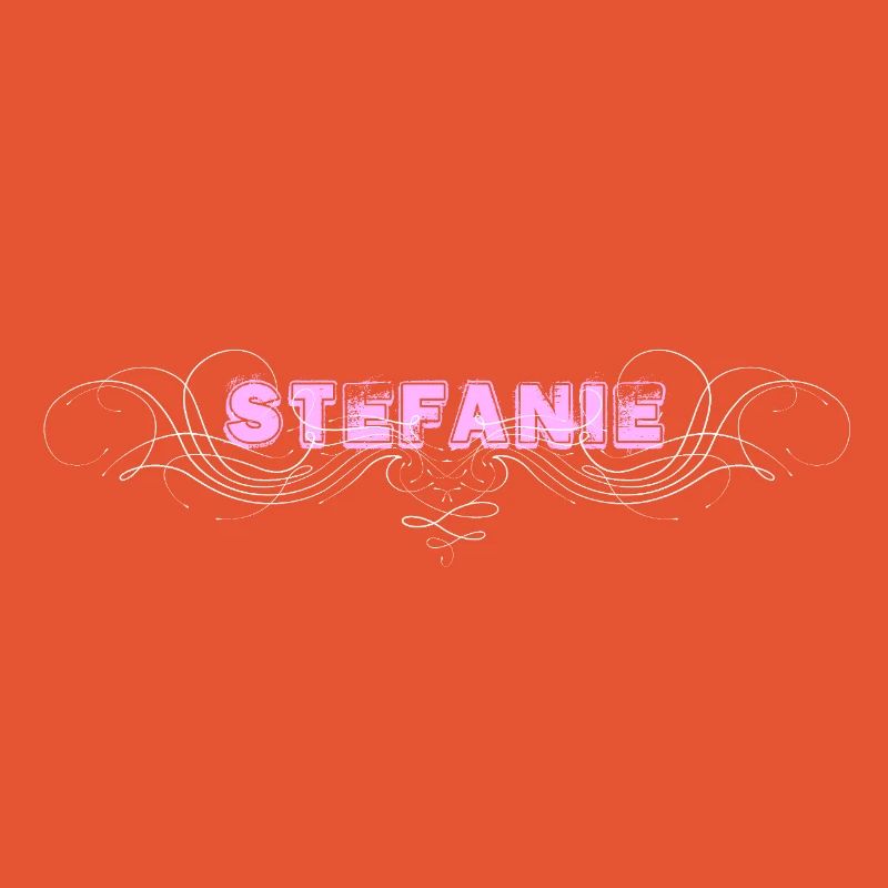 Lettrage STEFANIE avec lignes décoratives