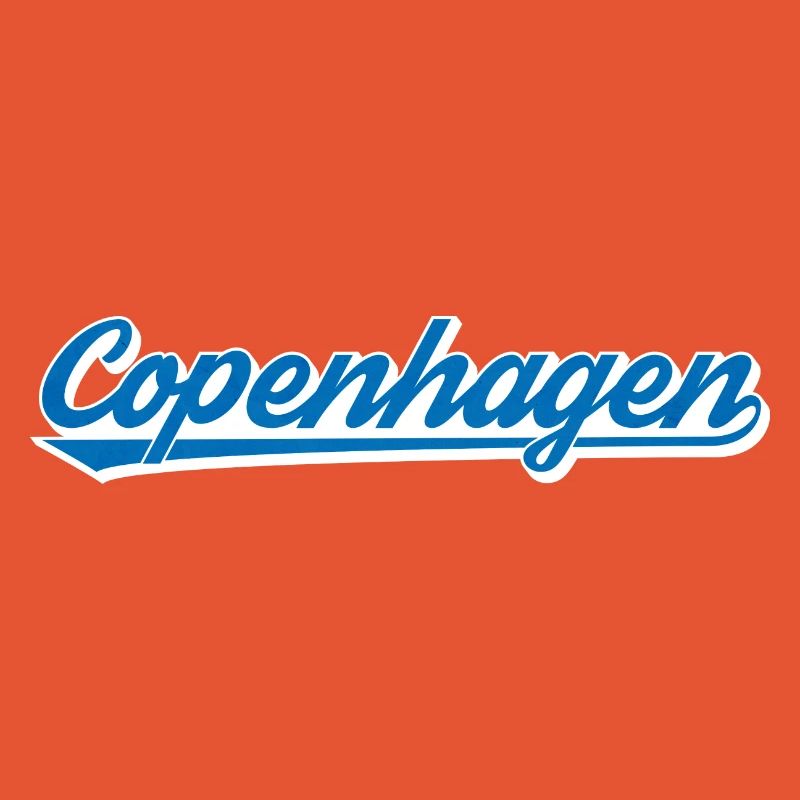 Lettrage de Copenhague Graphique bleu-blanc