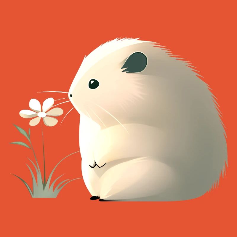 Mignon hamster avec fleur