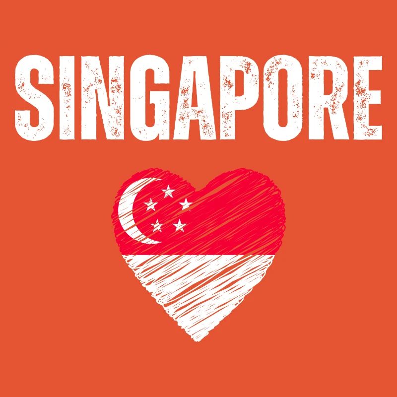 J’aime Singapour, le drapeau de Singapour