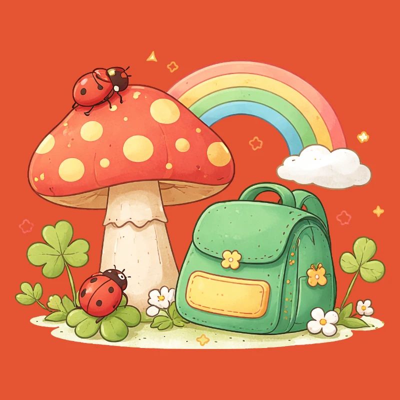Sac à dos arc-en-ciel Kawaii Conception de l’école