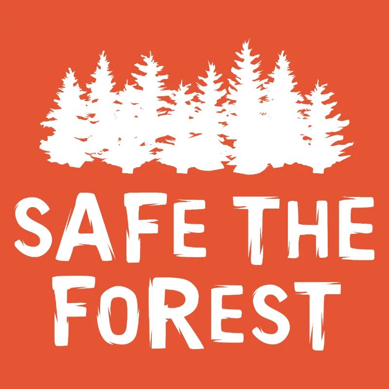 Protégez la forêt avec la silhouette de la forêt comme symbole de logo