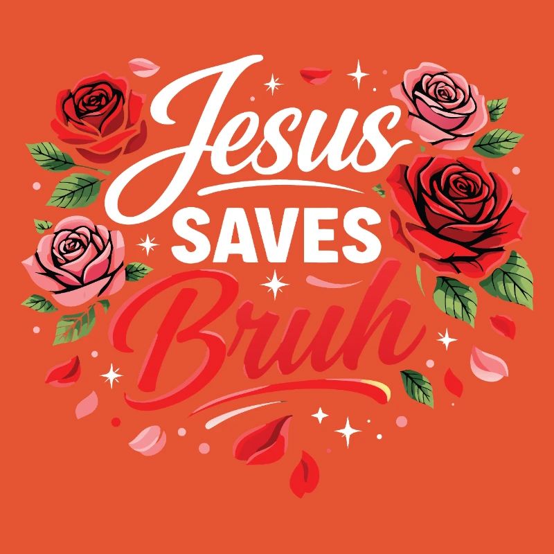 Jesus Saves Bruh Floral Script