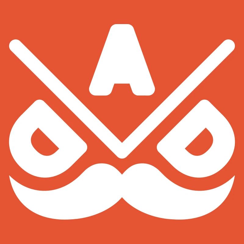 Geometrisches Schnurrbart-Emblem