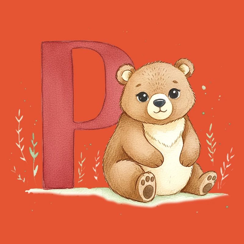 Bär mit Buchstabe P