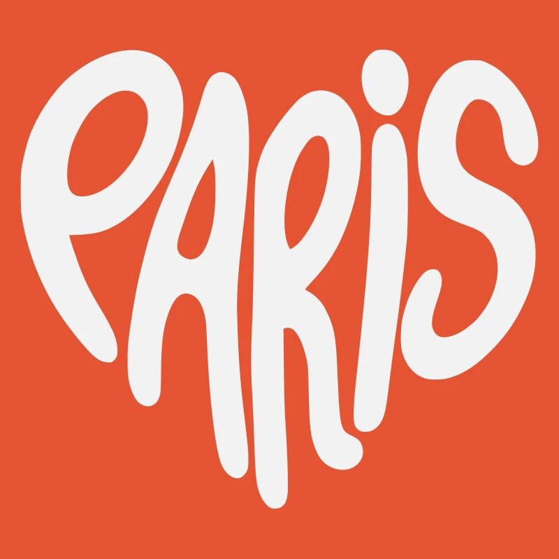 Paris Graffiti-Skript Logo herzförmig