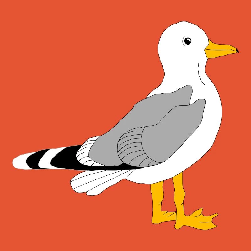 Whimsical Grey Wing Duck Illustration