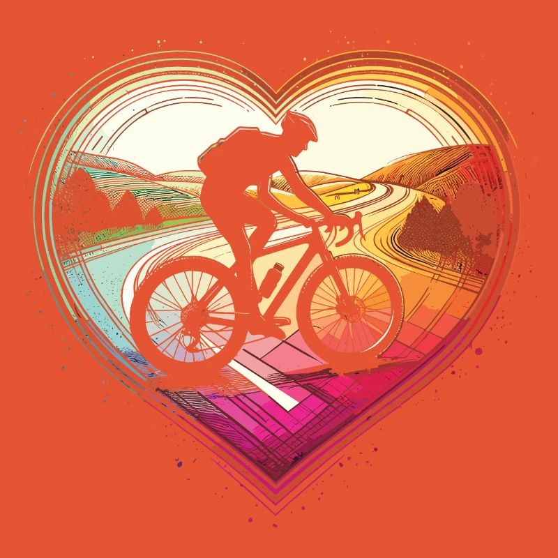 Conception vibrante de cœur de cyclisme
