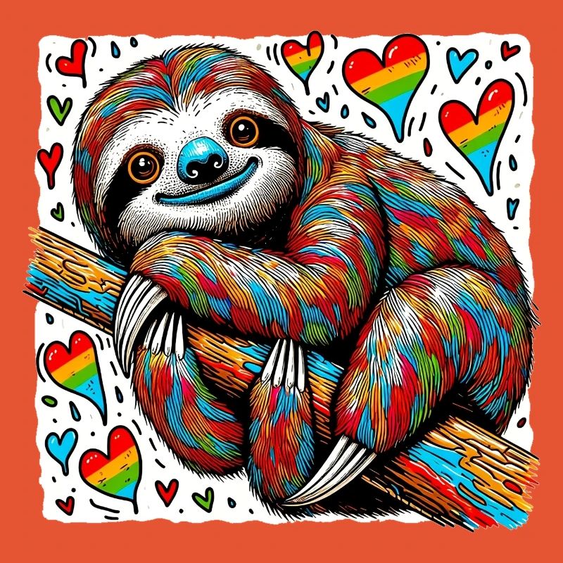 Sloth with Hearts