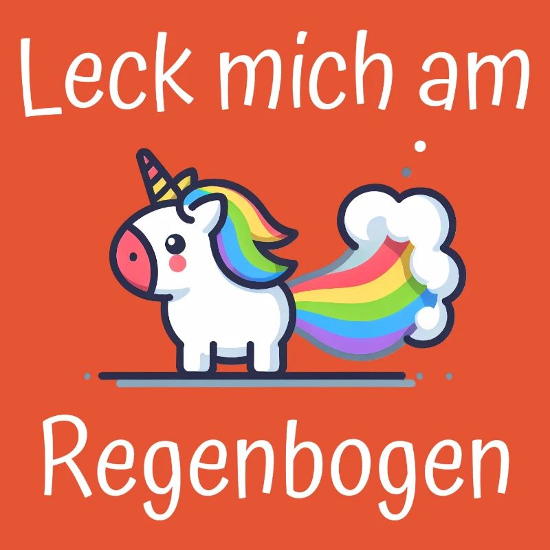 Leck mich am Regenbogen Einhorn Spruch