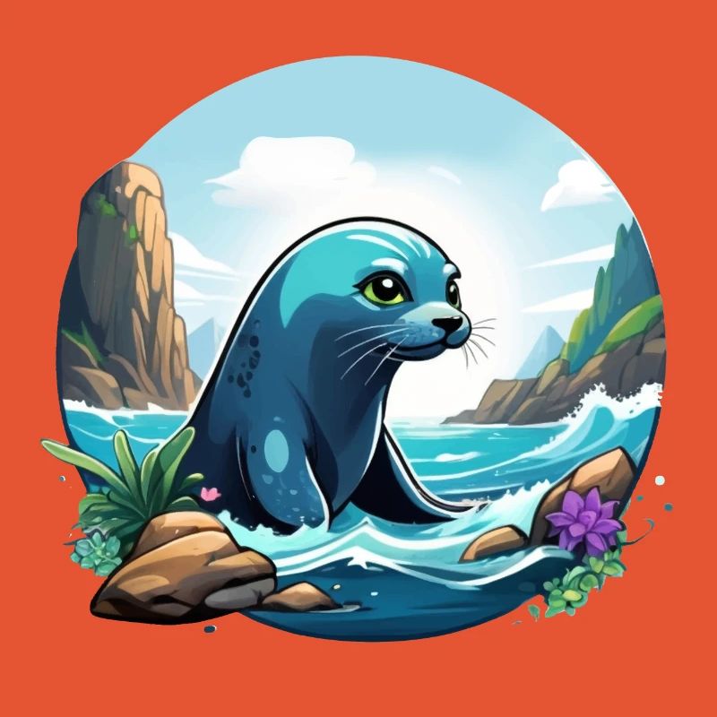 Robbe an der Küste