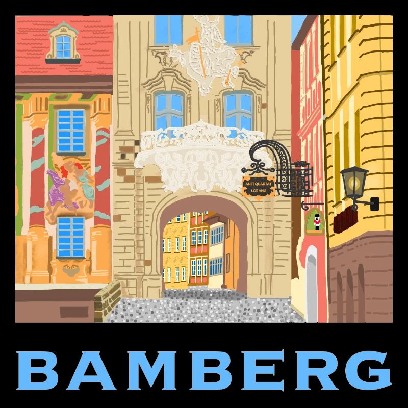 Bamberg, Town Hall, Bavaria, Germany, drawing