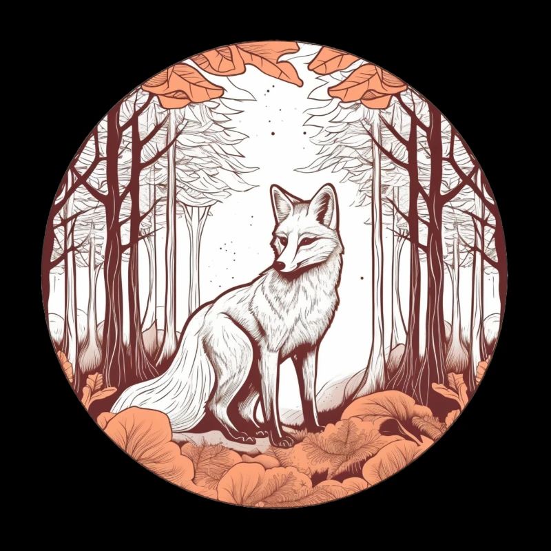 Fuchs im Herbstwald Illustration