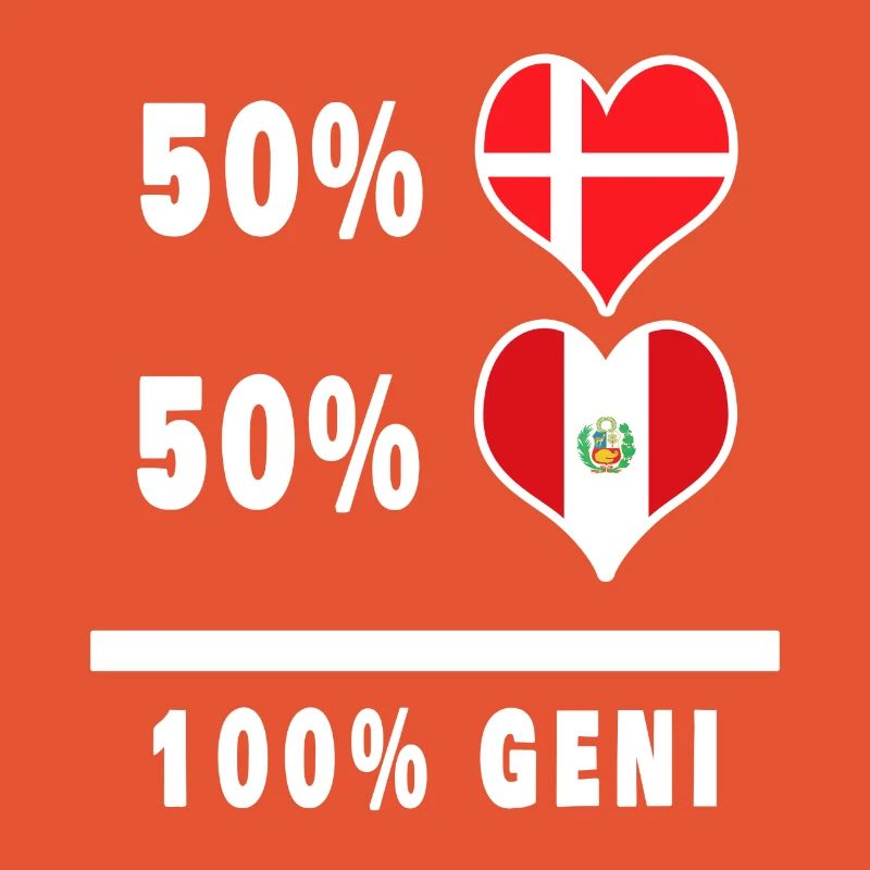Peru and Denmark 100% genius flag