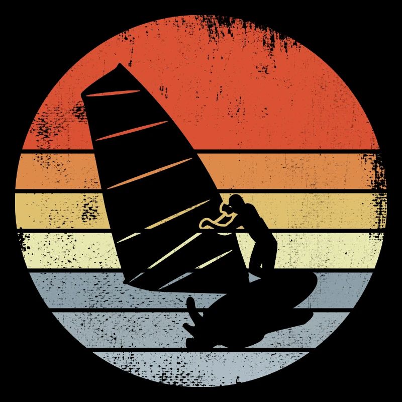 Vintage Windsurfer Sketch