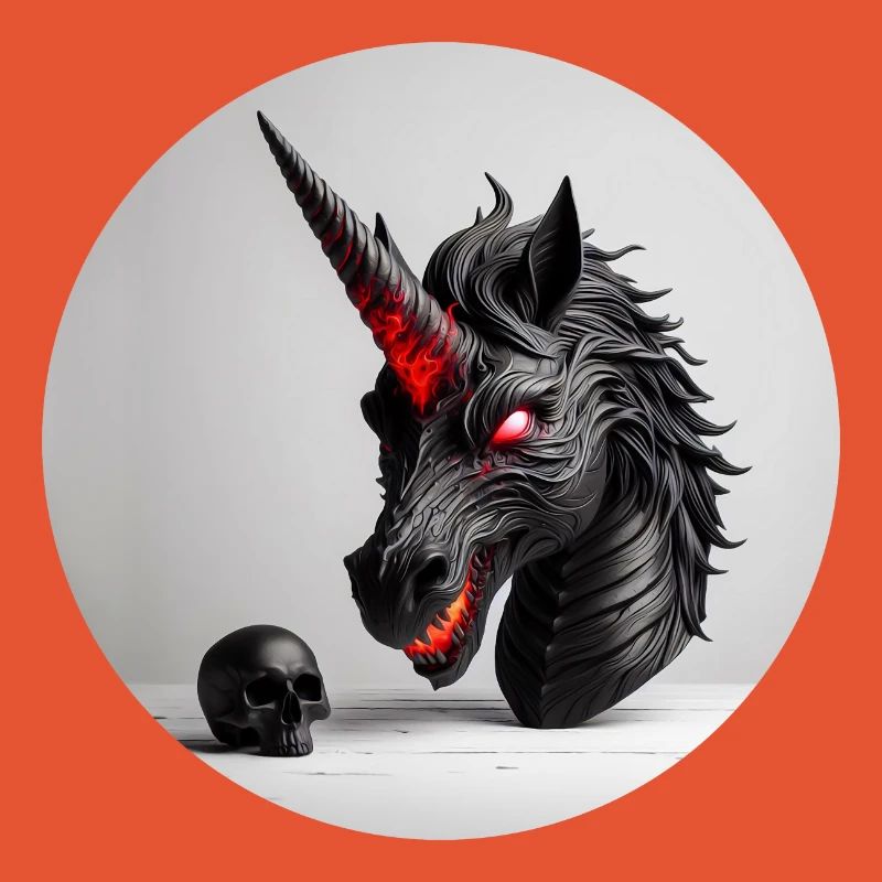 Dämonisches Einhornkopf-Design