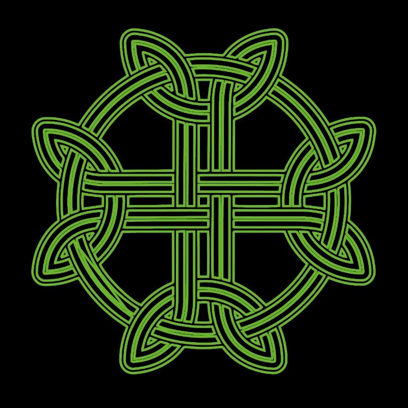Motif croix celtique vert néon