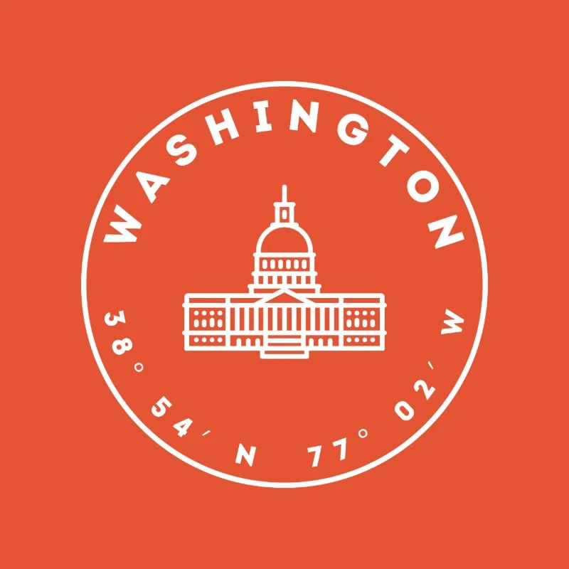 Washington DC avec le Capitole et les coordonnées
