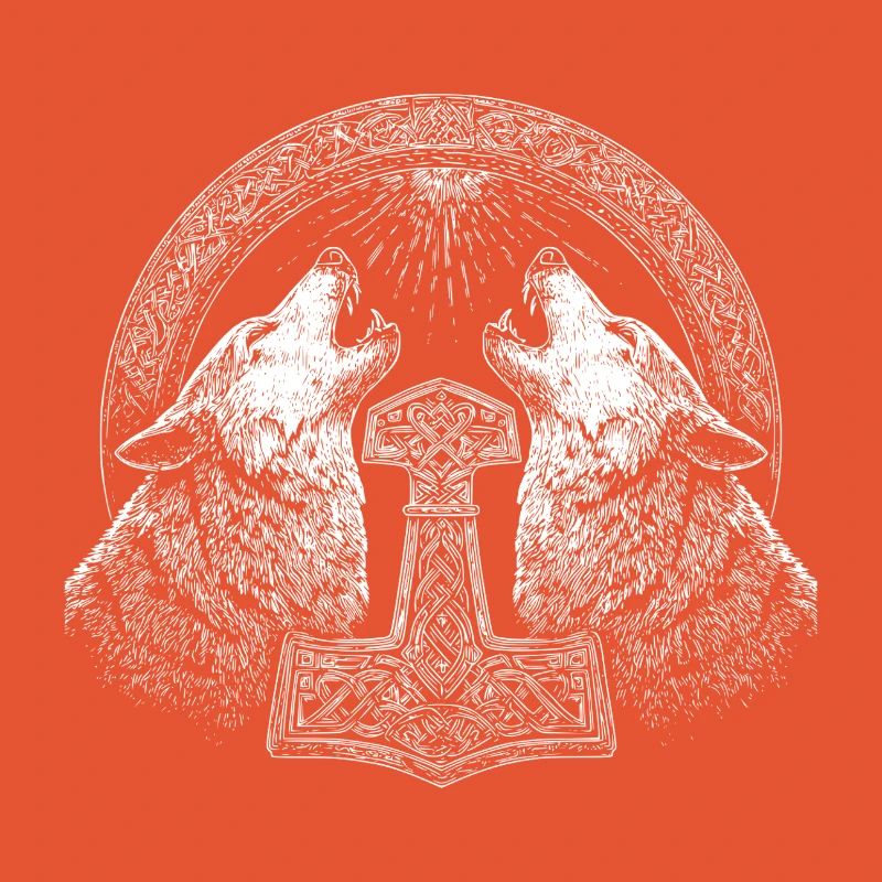 Wolf Thor Hammer Viking