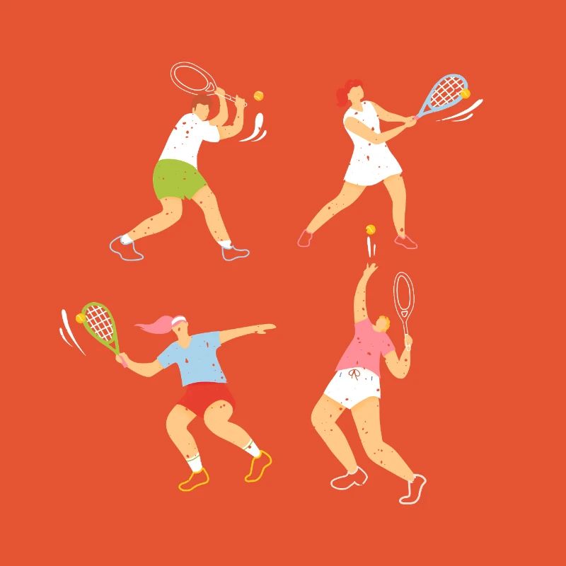 Les joueurs de tennis dans le design graphique moderne