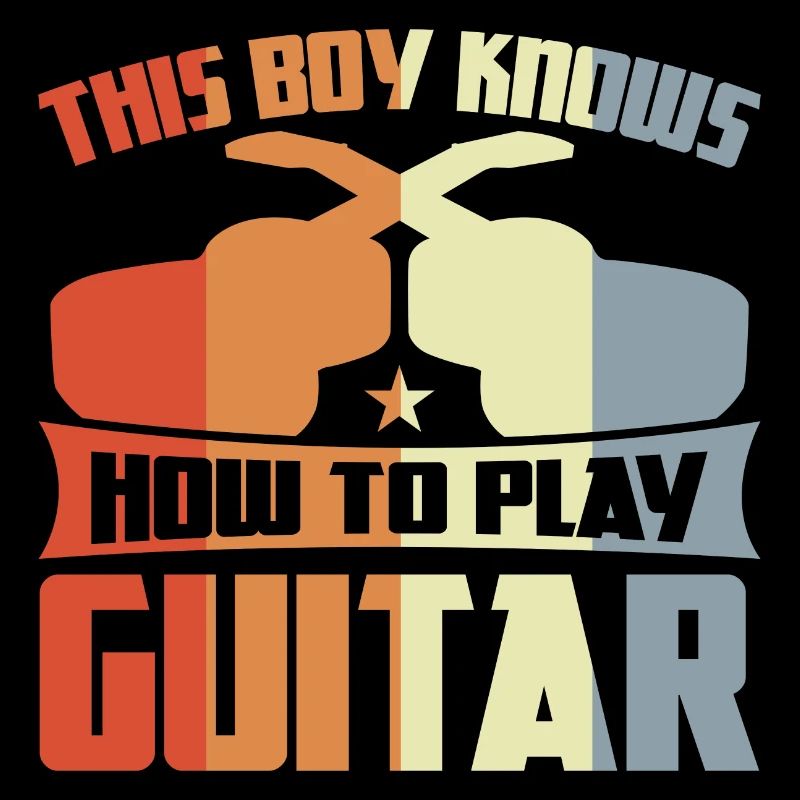 This boy knows how to play the guitar