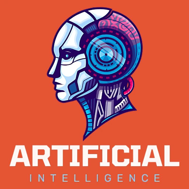 Neon AI Kopf Roboter Vision