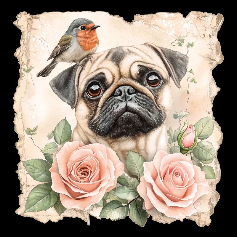 Mops und Rotkehlchen