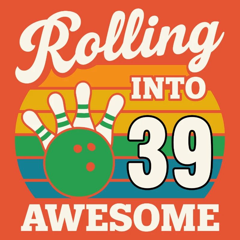 Bowling 39. Geburtstag Feier Grafik