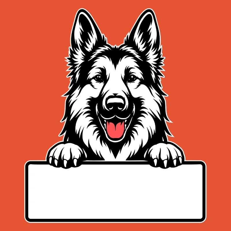 German Shepherd with Name Tag
