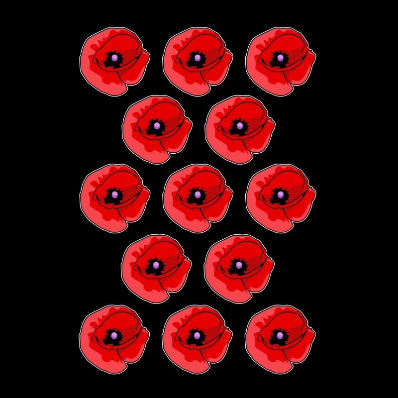 Motif abstrait coquelicots