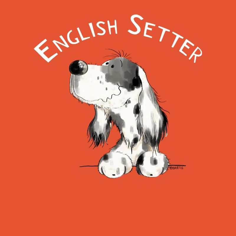 Happy Englischer Setter I Hunde Comic Geschenk